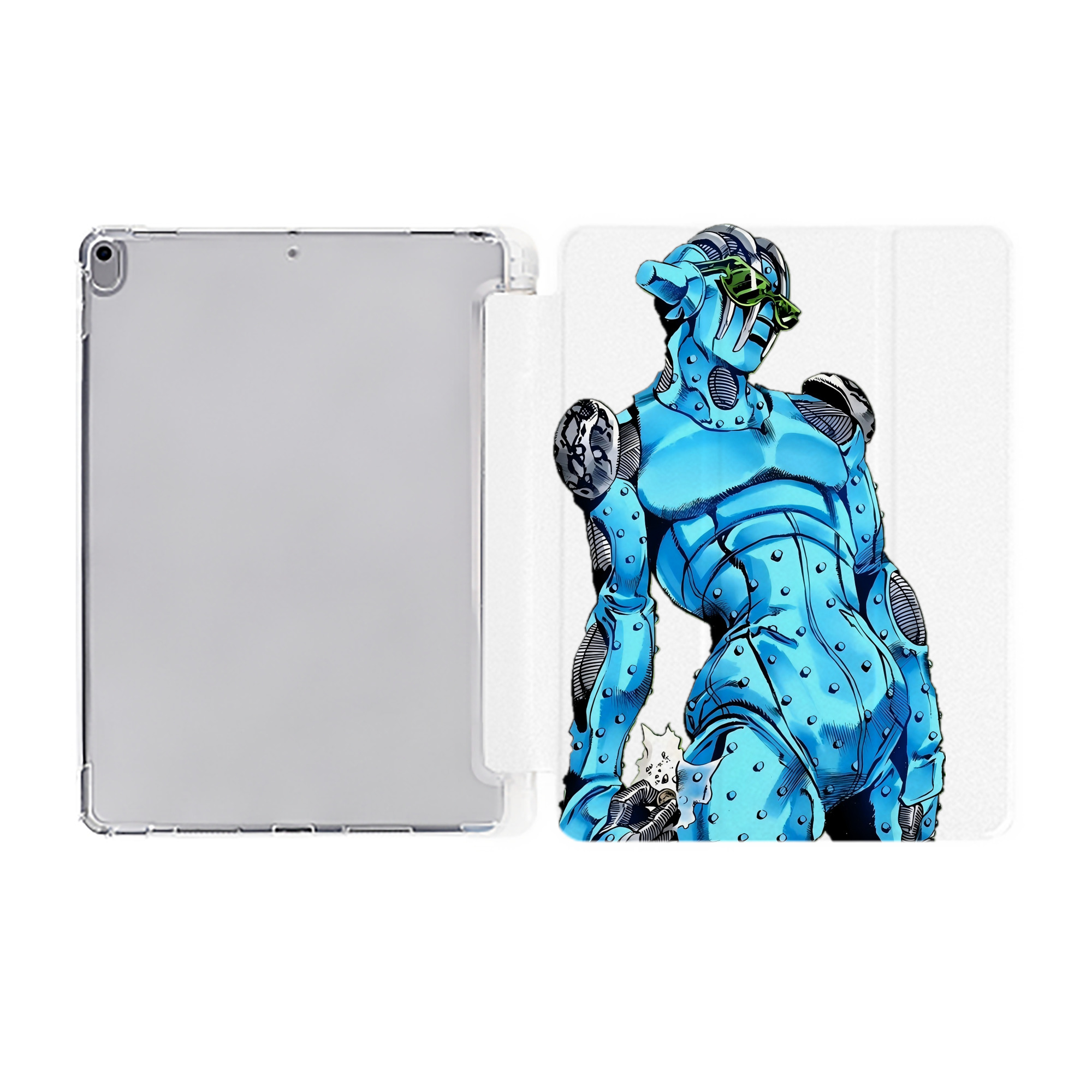 （画像用） ジョジョの奇妙な冒険 JoJo's Bizarre Adventure IPad ケース ペン収納付き 三つ折りスタンド PUレザー×シリコン 対応機種9.5/10.5/10.9インチ